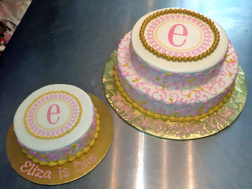 1st Birthday, 2tier, Cake, Girls, Smash Cake