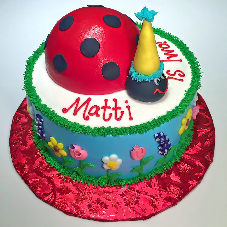 2nd Birthday, Cake, Girls, Lady Bug