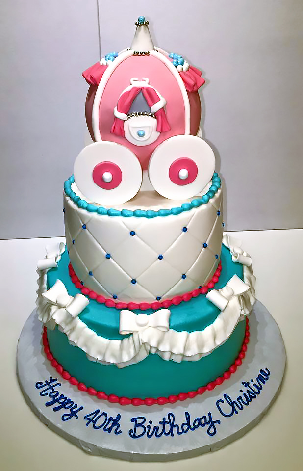 2tier, 40th Birthday, Adult, Cake, Cinderella