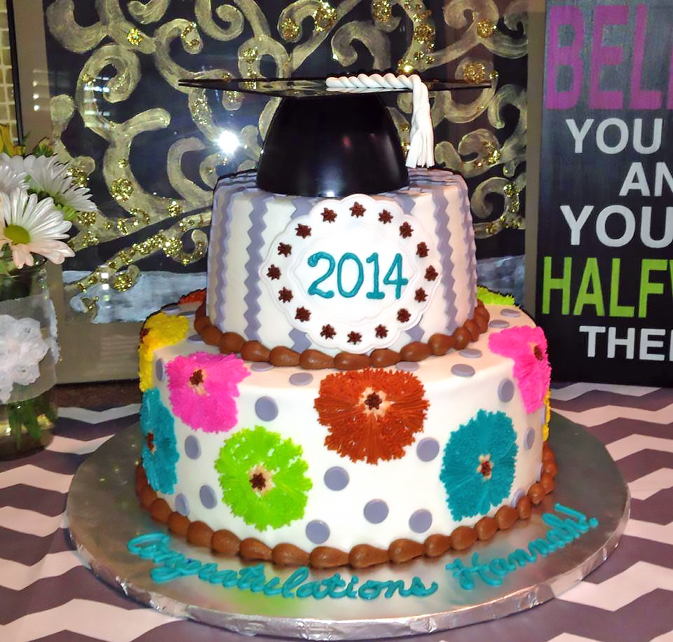 2tier, Cake, Flowers, Graduation
