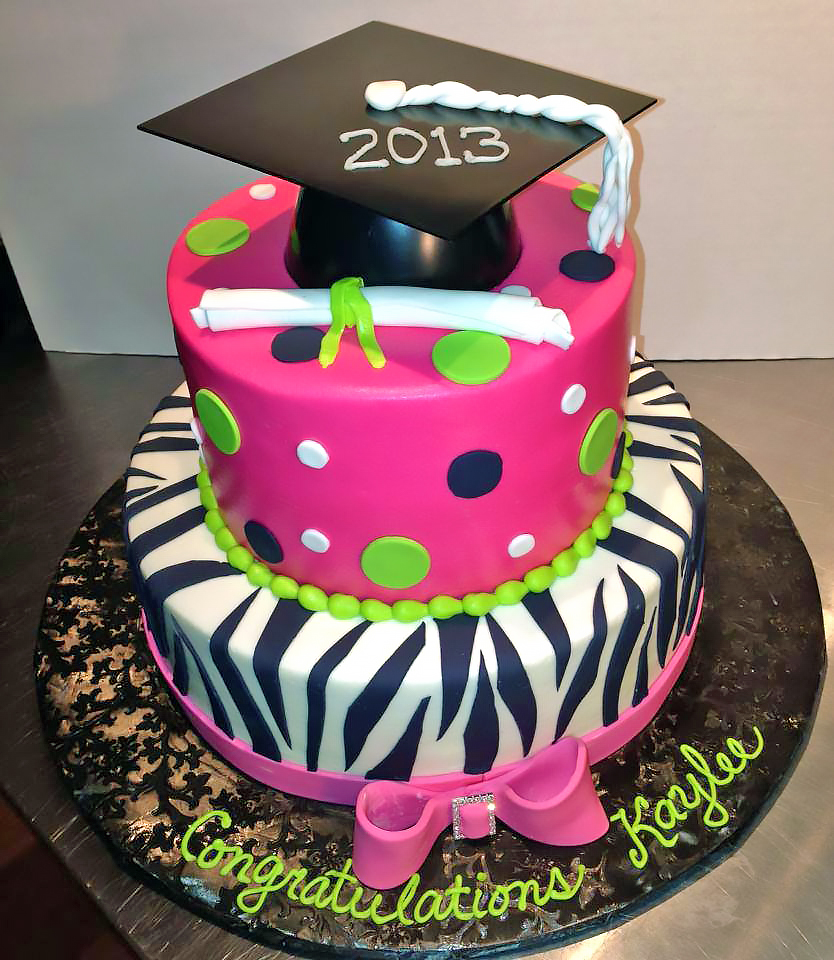 2tier, Cake, Girls, Graduation, Zebra