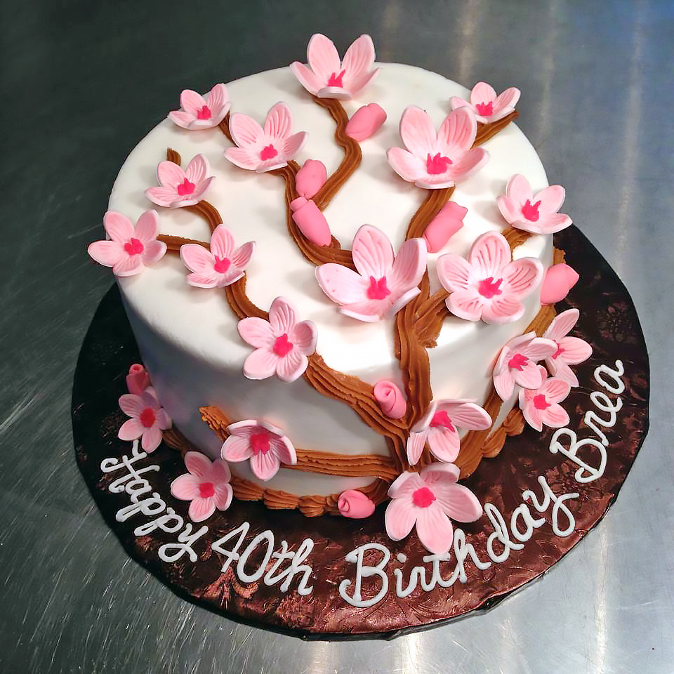 40th Birthday, Adult, Cake, Flowers