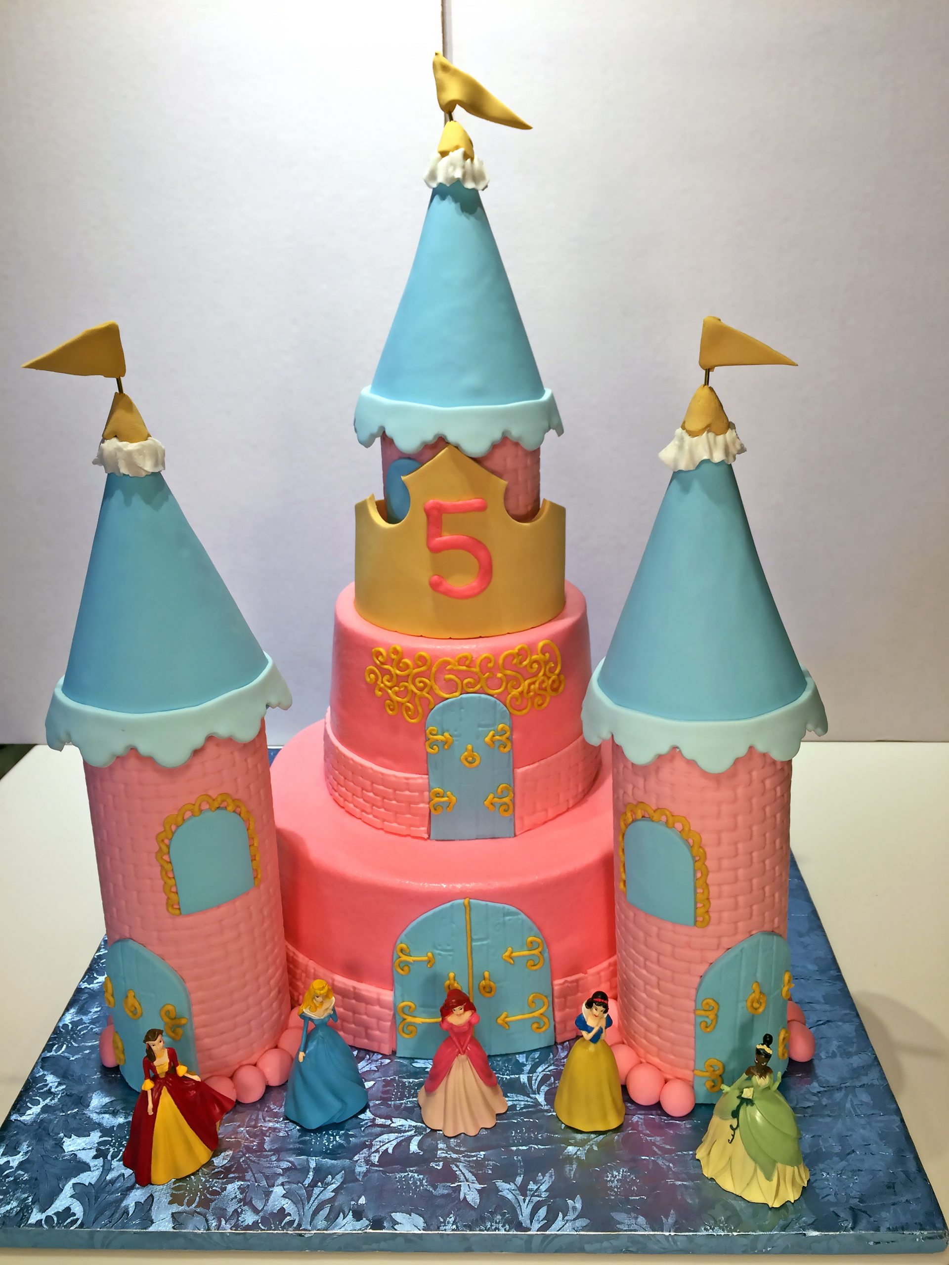 5th Birthday, Cake, Castle, Girls, Princess