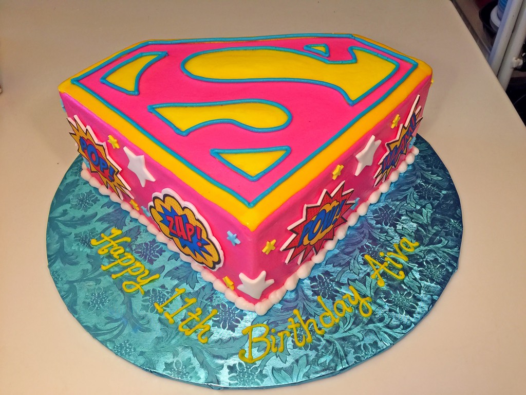 Cake, Girls, Supergirl, pink.